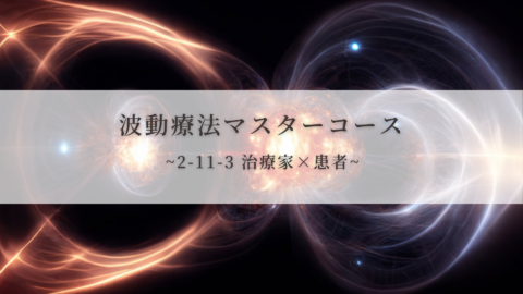 【波動療法マスターコース】2-11-3 治療家 x 患者（全受講生用 振替/再受講）